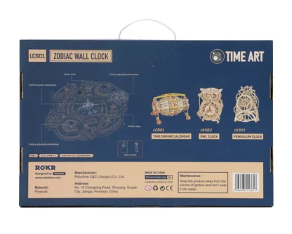 Robotime Zodiac Wall Clock LC601 vp achterkant