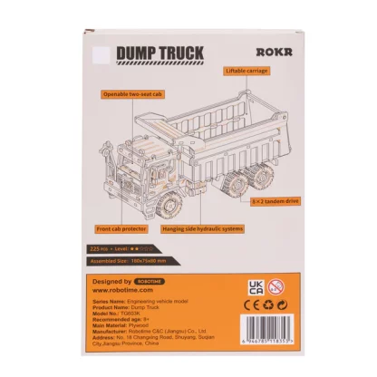 Robotime Dump Truck TG603K vp achterkant