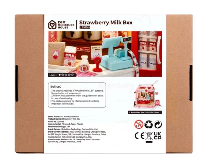 Robotime Strawberry Milk Box DS034 vp achterkant