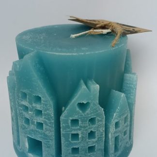 Kaarsen Cilinder Dorp Blauw