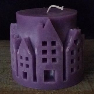 Kaarsen cilinder Dorp paars
