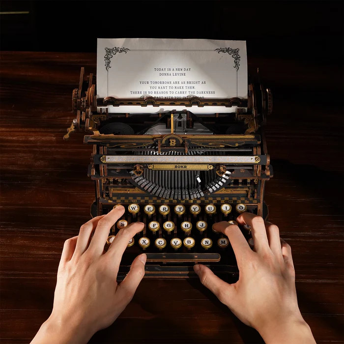 Robotime Mechanical Typewriter (Classic Version) LK703B - Afbeelding 9