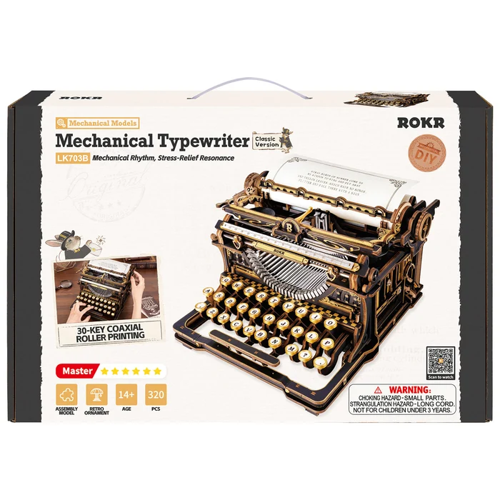 Robotime Mechanical Typewriter (Classic Version) LK703B - Afbeelding 2
